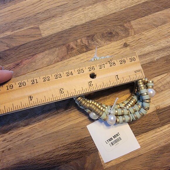 Meghan Browne Style Lynn Mint 5 Strand Mixed Texture Boho Bracelets - Picture 14 of 14